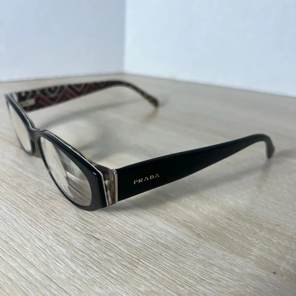 Prada VPR-03P MAS-1O1 Eyeglasses Geometric Pattern Black 53-17-140 READ DESC - Picture 7 of 12